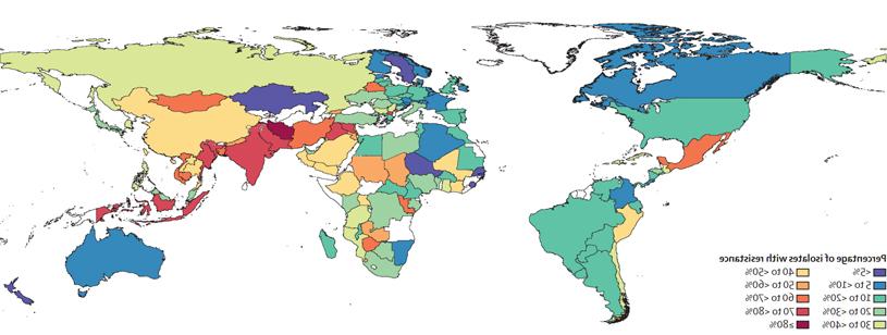 the percentage of third generation cephalosporin resistant E. coli found in samples gat在这里d by the University of Washington. 